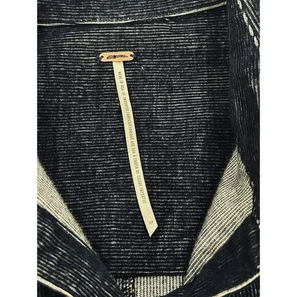 Free People Washed Corduroy Button Shift Dress Size S Blue Button Up USA Made - Picture 6 of 7